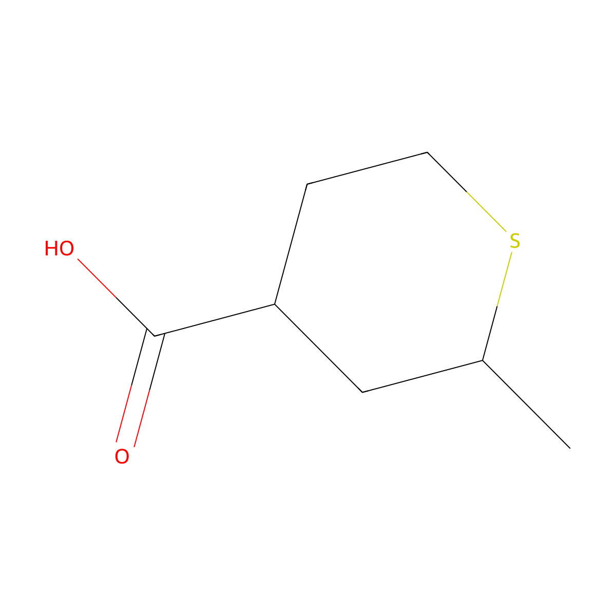 2-Methylthiane-4-carboxylic acid molecular structure, CAS 1556352-60-3