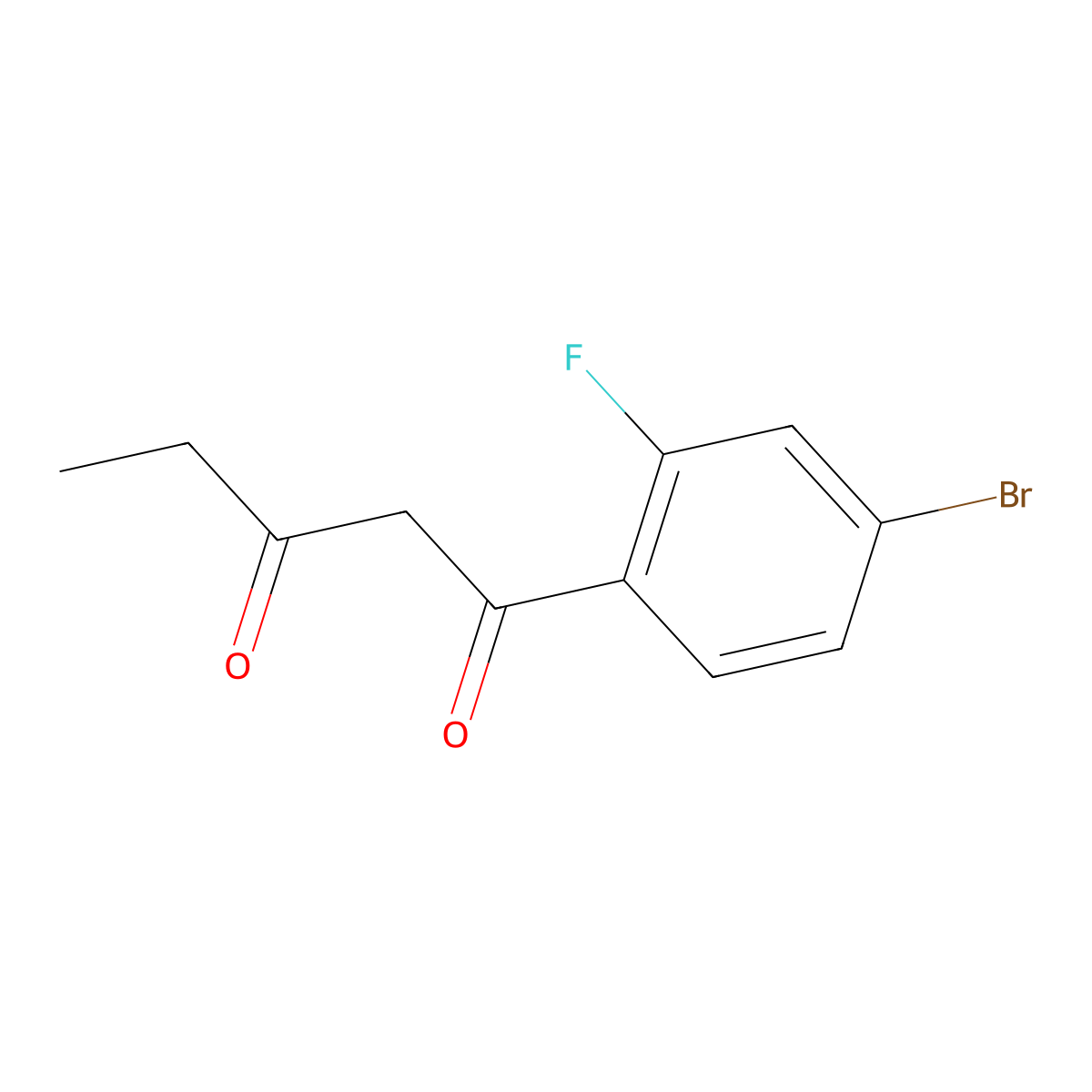 1-(4-Bromo-2-fluorophenyl)pentane-1,3-dione molecular structure, CAS 1556354-53-0