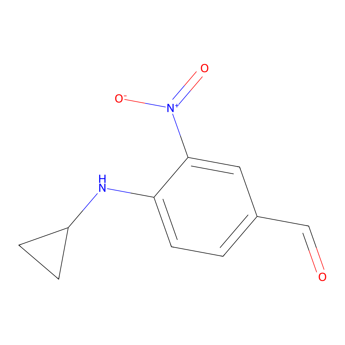 4-(Cyclopropylamino)-3-nitrobenzaldehyde molecular structure, CAS 1556375-13-3