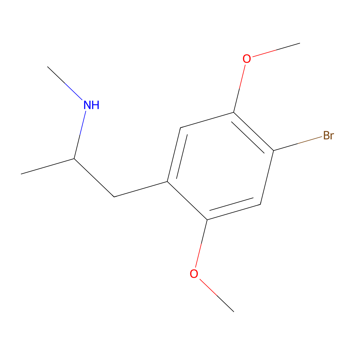 4-Bromo-2,5-dimethoxy-N,alpha-dimethylbenzeneethanamine molecular structure, CAS 155638-80-5
