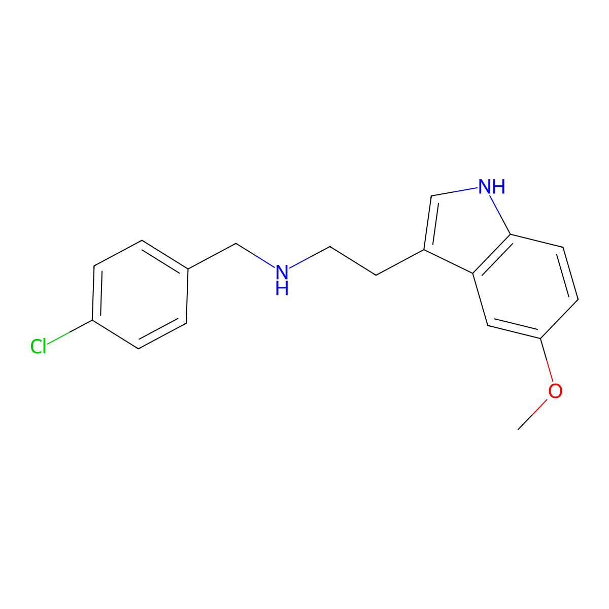 N-(4-chlorobenzyl)-2-(5-methoxy-1H-indol-3-yl)ethanamine molecular structure, CAS 155639-11-5