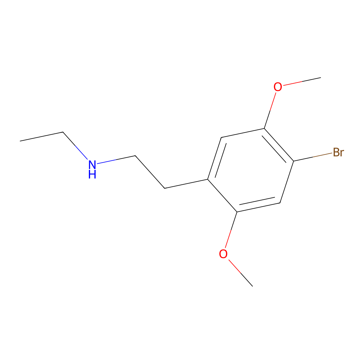 Benzeneethanamine, 4-bromo-N-ethyl-2,5-dimethoxy- molecular structure, CAS 155639-24-0