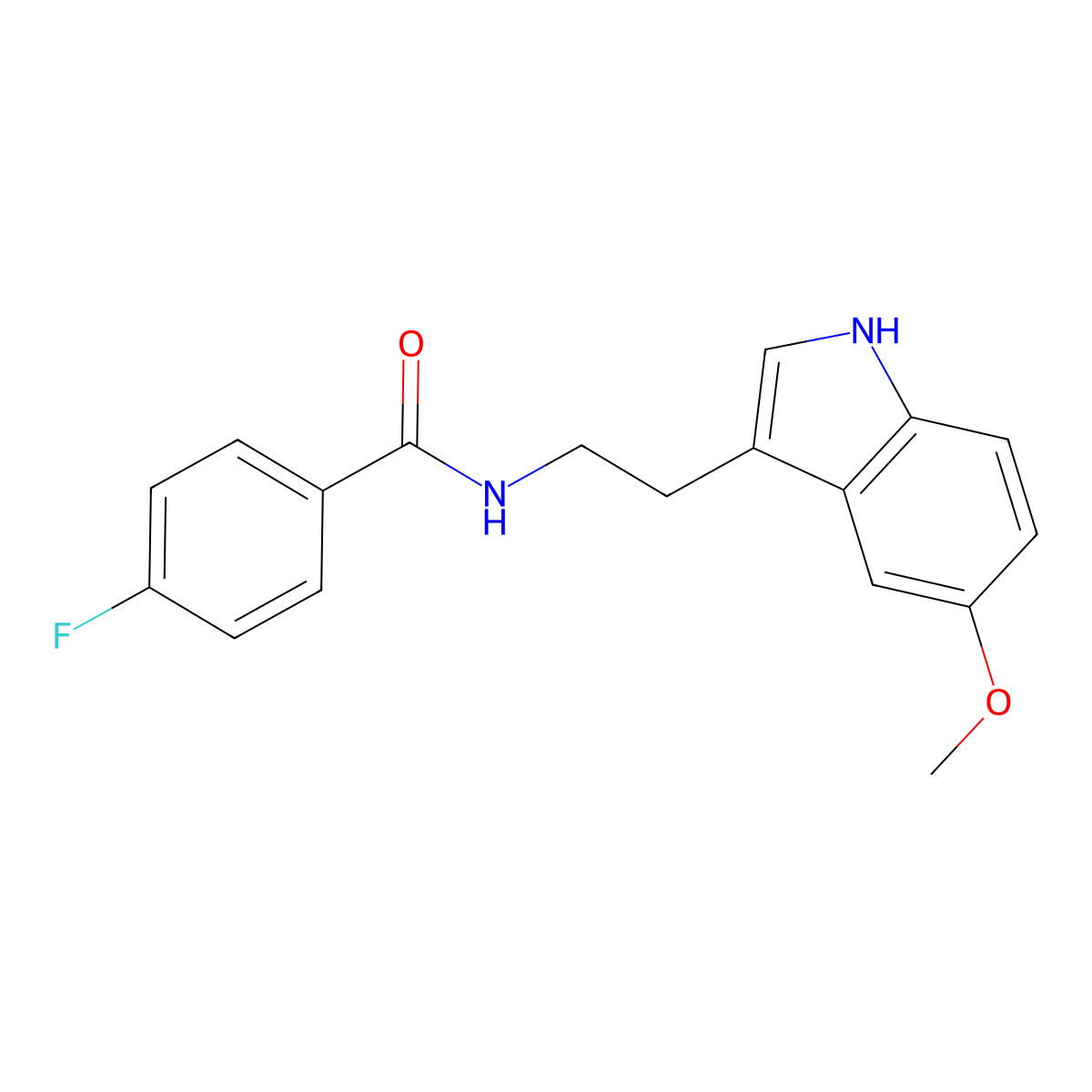 4-fluoro-N-[2-(5-methoxy-1H-indol-3-yl)ethyl]benzamide molecular structure, CAS 155639-35-3