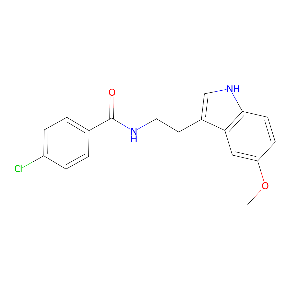 4-chloro-N-[2-(5-methoxy-1H-indol-3-yl)ethyl]benzamide molecular structure, CAS 155639-36-4