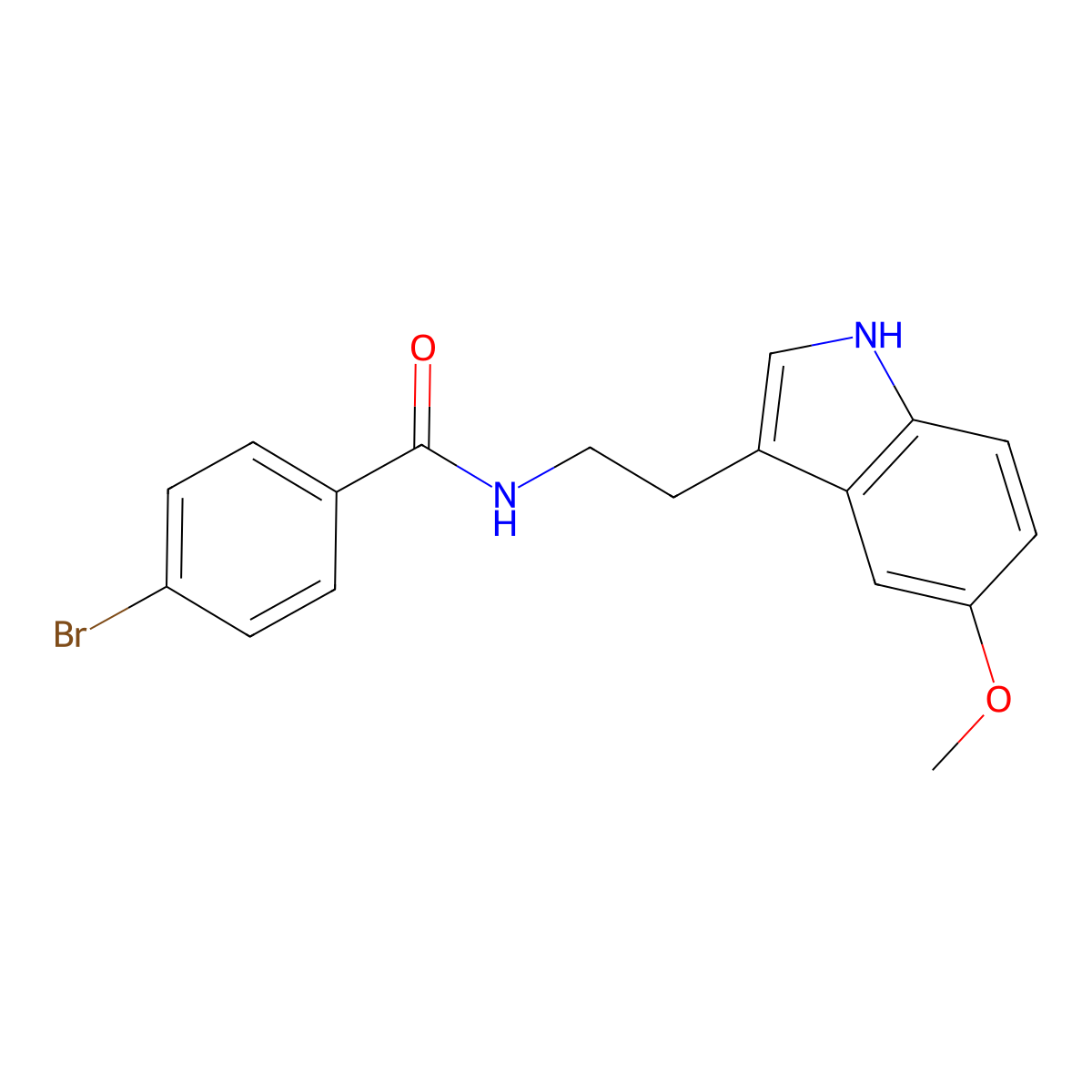 4-bromo-N-[2-(5-methoxy-1H-indol-3-yl)ethyl]benzamide molecular structure, CAS 155639-37-5