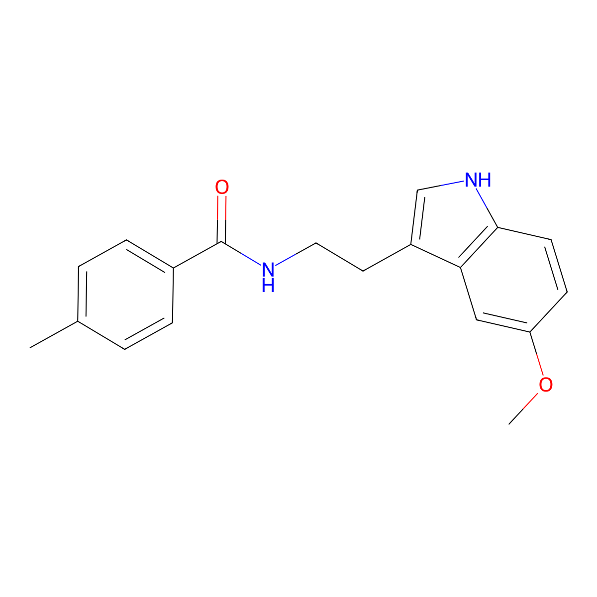 N-[2-(5-methoxy-1H-indol-3-yl)ethyl]-4-methylbenzamide molecular structure, CAS 155639-39-7