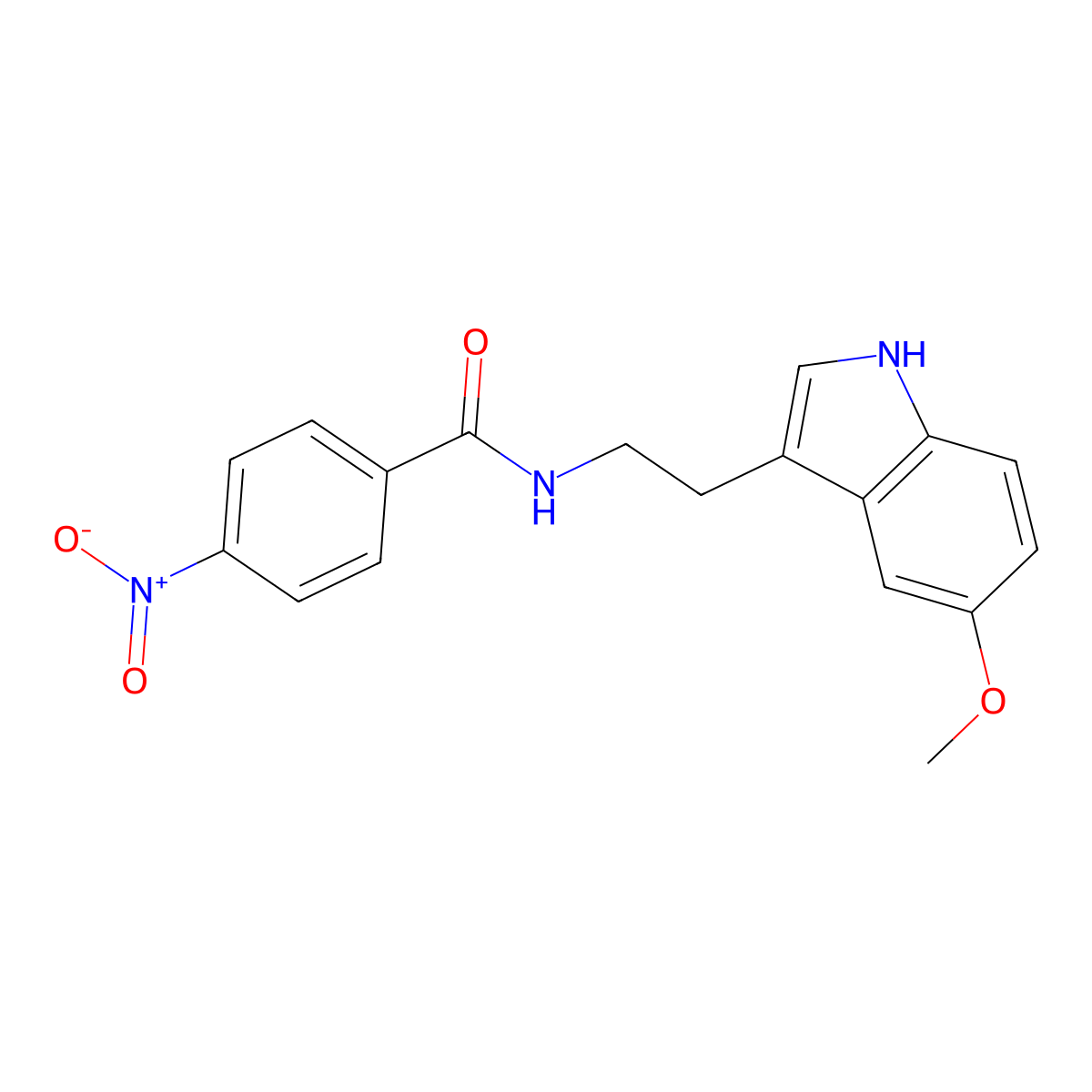N-[2-(5-methoxy-1H-indol-3-yl)ethyl]-4-nitrobenzamide molecular structure, CAS 155639-46-6