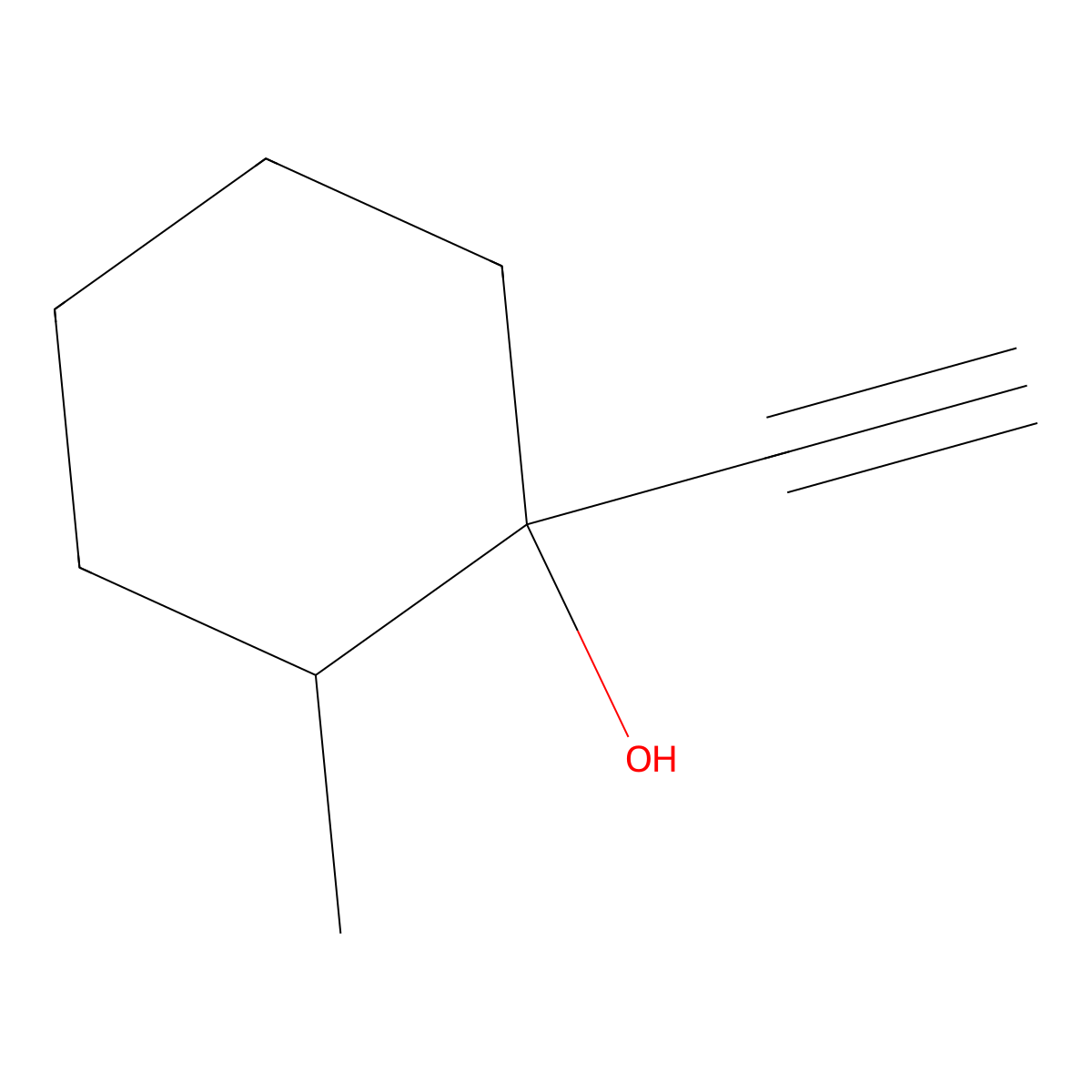 1-Ethynyl-2-methylcyclohexanol molecular structure, CAS 15564-30-4