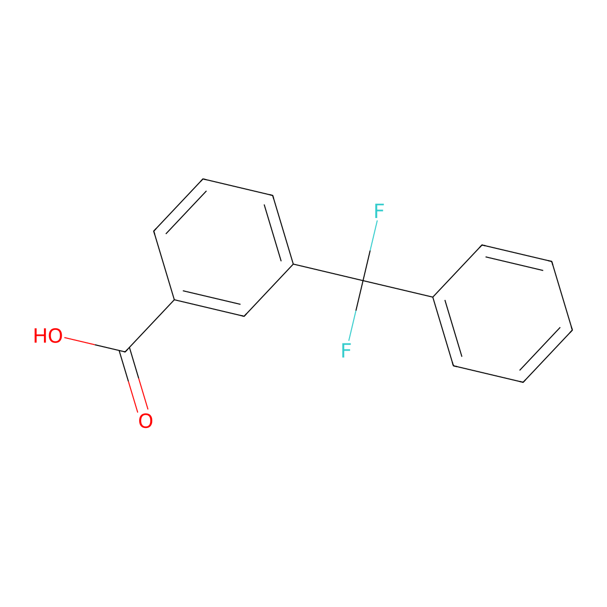 3-[Difluoro(phenyl)methyl]benzoic acid molecular structure, CAS 1556400-33-9