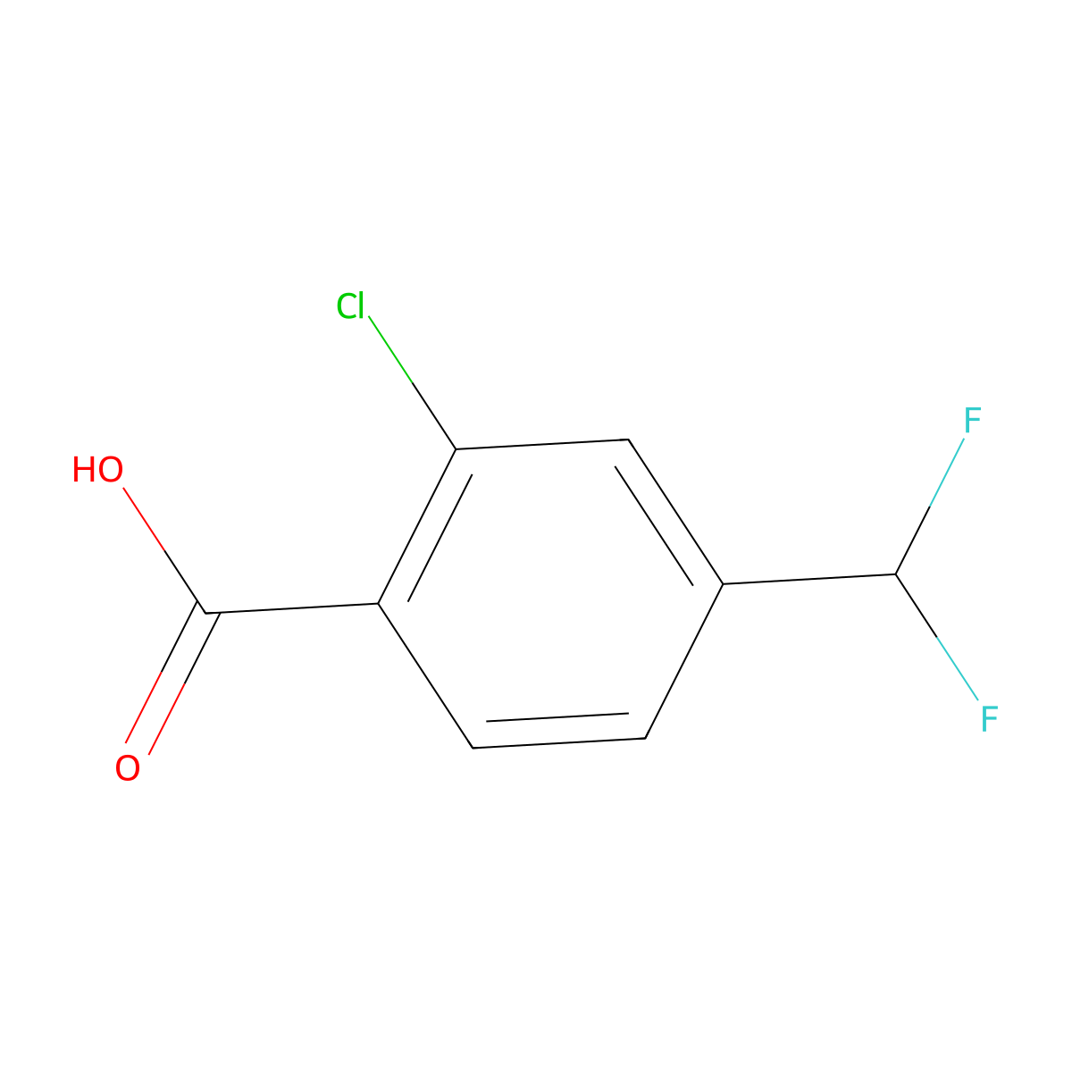 2-Chloro-4-(difluoromethyl)benzoic acid molecular structure, CAS 1556403-83-8