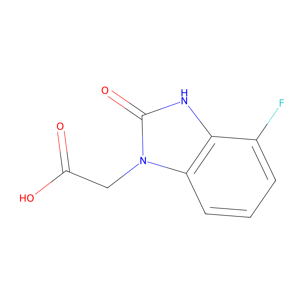 2-(4-Fluoro-2-oxo-2,3-dihydrobenzo[d]imidazol-1-yl)acetic acid molecular structure, CAS 1556405-83-4