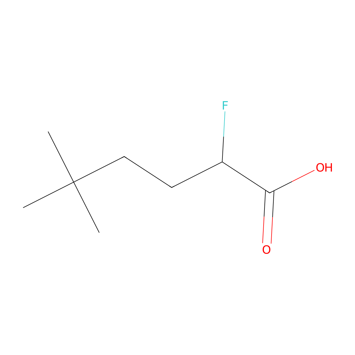 2-Fluoro-5,5-dimethylhexanoic acid molecular structure, CAS 1556407-12-5