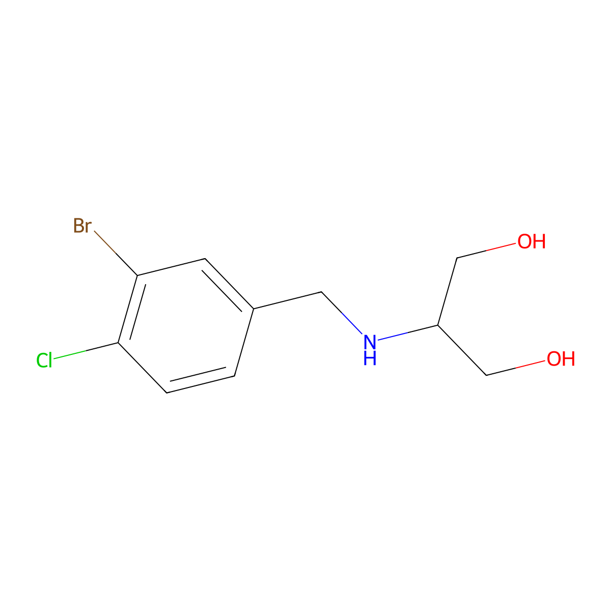 2-{[(3-Bromo-4-chlorophenyl)methyl]amino}propane-1,3-diol molecular structure, CAS 1556428-96-6