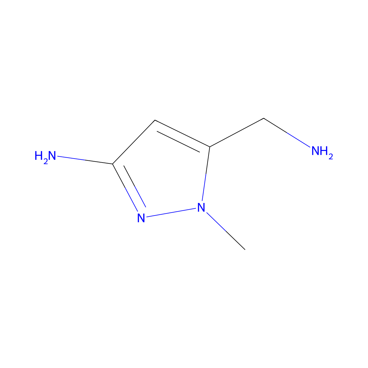 5-(Aminomethyl)-1-methyl-1H-pyrazol-3-amine molecular structure, CAS 1556452-05-1