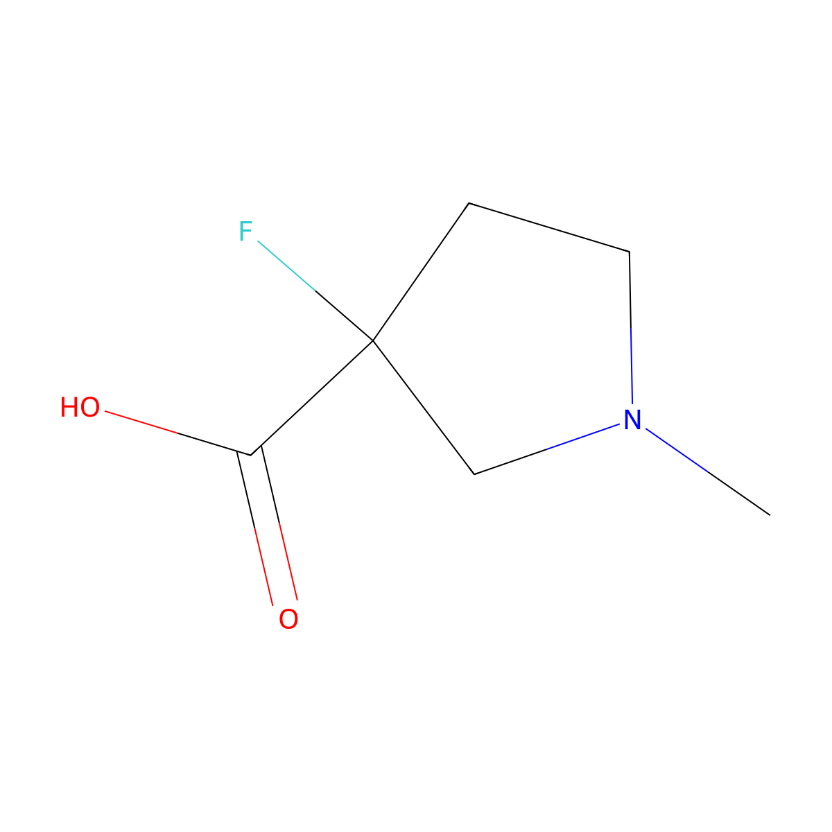 3-Fluoro-1-methylpyrrolidine-3-carboxylic acid molecular structure, CAS 1556454-02-4