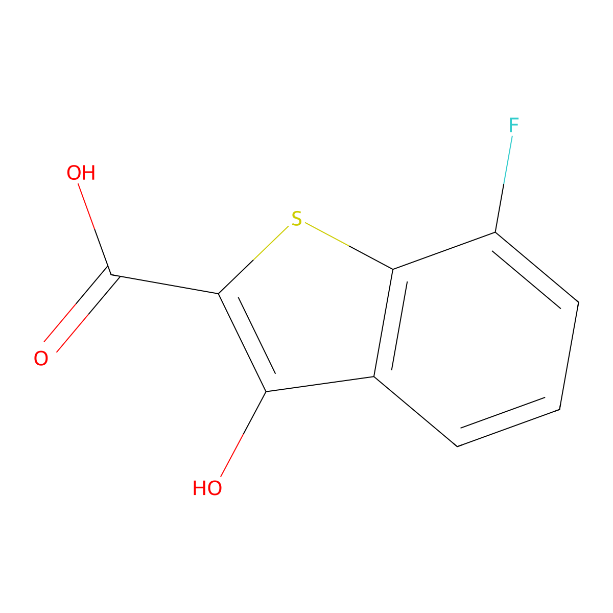 7-Fluoro-3-hydroxybenzo[b]thiophene-2-carboxylic acid molecular structure, CAS 1556456-91-7