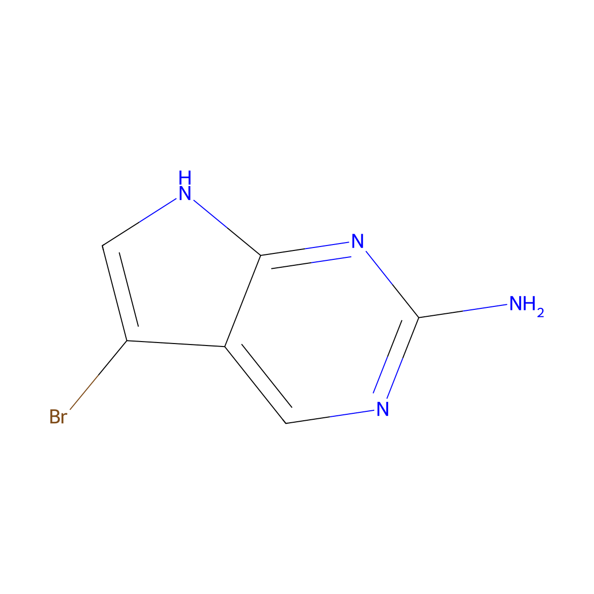 5-Bromo-7H-pyrrolo[2,3-d]pyrimidin-2-amine molecular structure, CAS 1556457-89-6