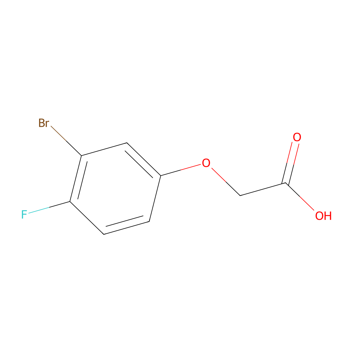 2-(3-Bromo-4-fluorophenoxy)acetic acid molecular structure, CAS 1556482-02-0