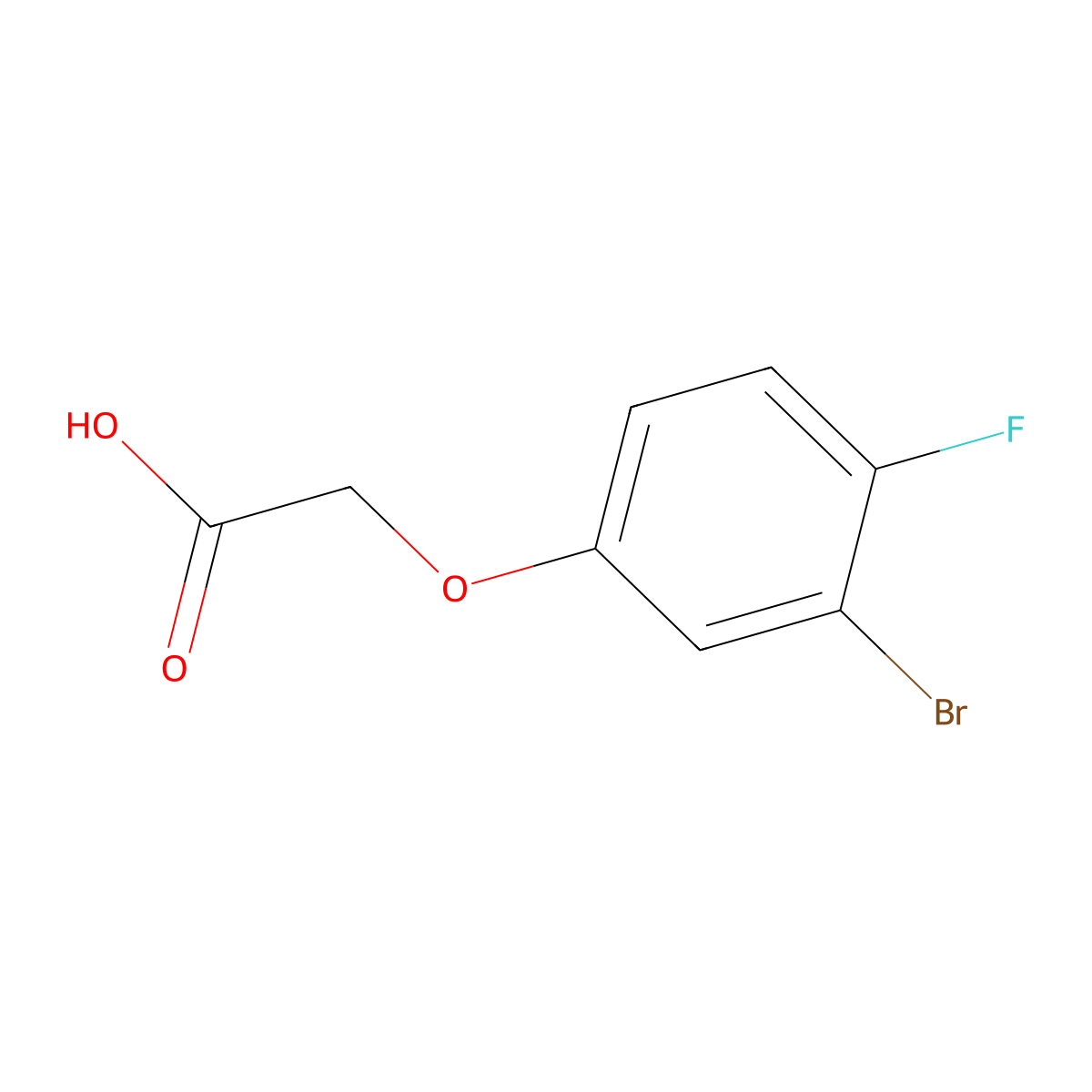 2-(3-Bromo-4-fluorophenoxy)acetic acid molecular structure, CAS 1556482-02-0