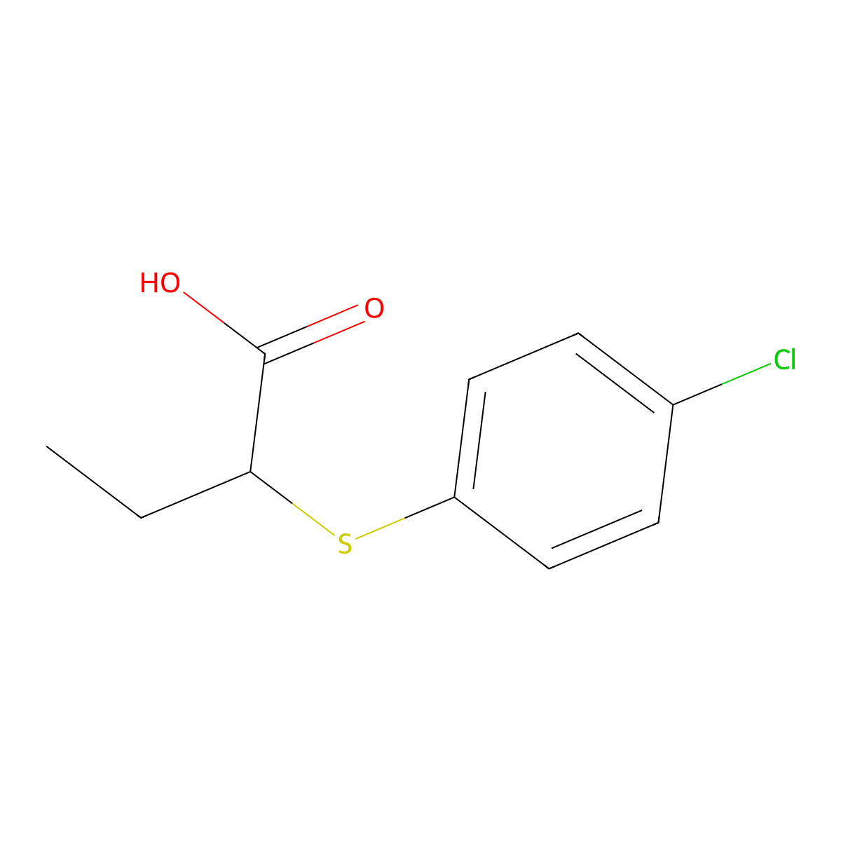 2-[(4-Chlorophenyl)sulfanyl]butanoic acid molecular structure, CAS 155649-26-6