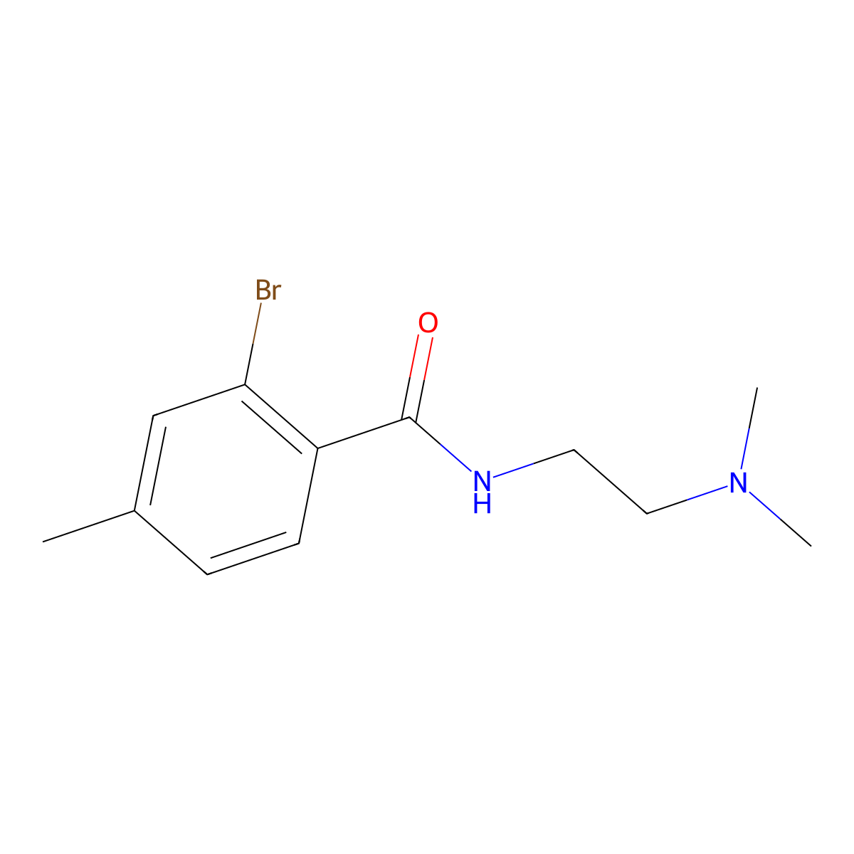 2-Bromo-N-(2-(dimethylamino)ethyl)-4-methylbenzamide molecular structure, CAS 1556491-63-4