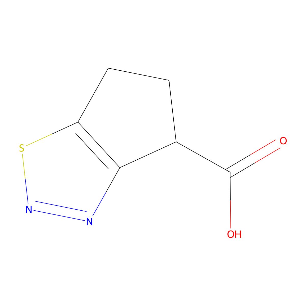 4H,5H,6H-cyclopenta(d)(1,2,3)thiadiazole-4-carboxylic acid molecular structure, CAS 1556498-23-7