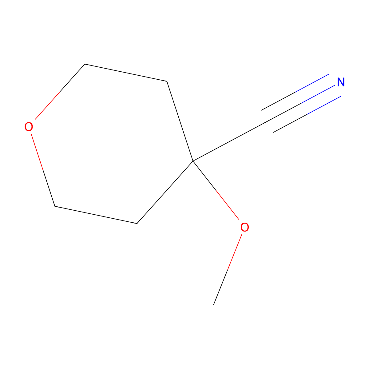4-Methoxyoxane-4-carbonitrile molecular structure, CAS 155650-56-9