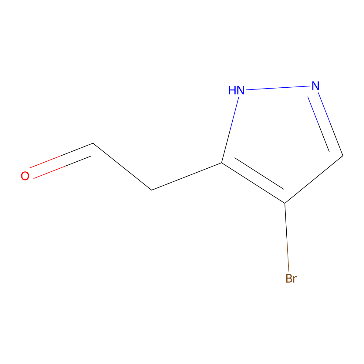 2-(4-bromo-1H-pyrazol-5-yl)acetaldehyde molecular structure, CAS 1556500-36-7