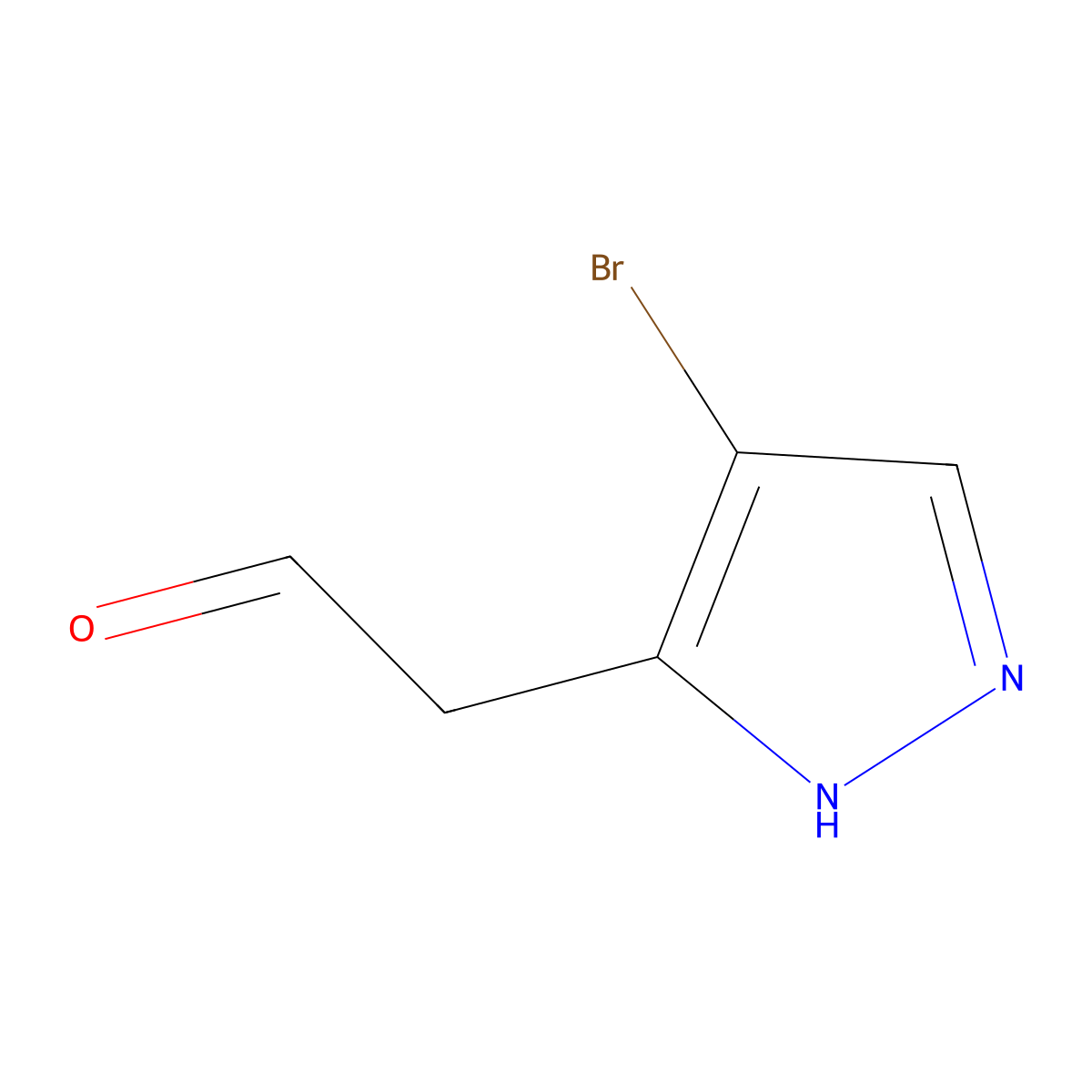 2-(4-bromo-1H-pyrazol-5-yl)acetaldehyde molecular structure, CAS 1556500-36-7