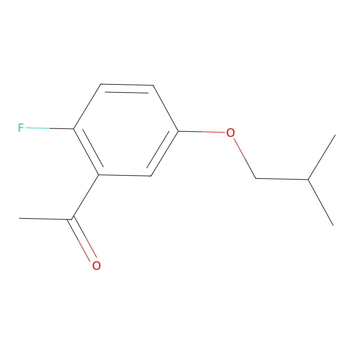 1-(2-Fluoro-5-isobutoxyphenyl)ethan-1-one molecular structure, CAS 1556503-00-4
