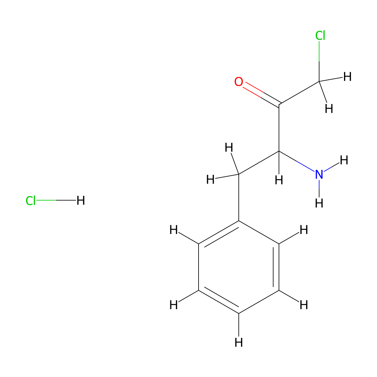 3-Amino-1-chloro-4-phenylbutan-2-one hydrochloride molecular structure, CAS 155651-00-6