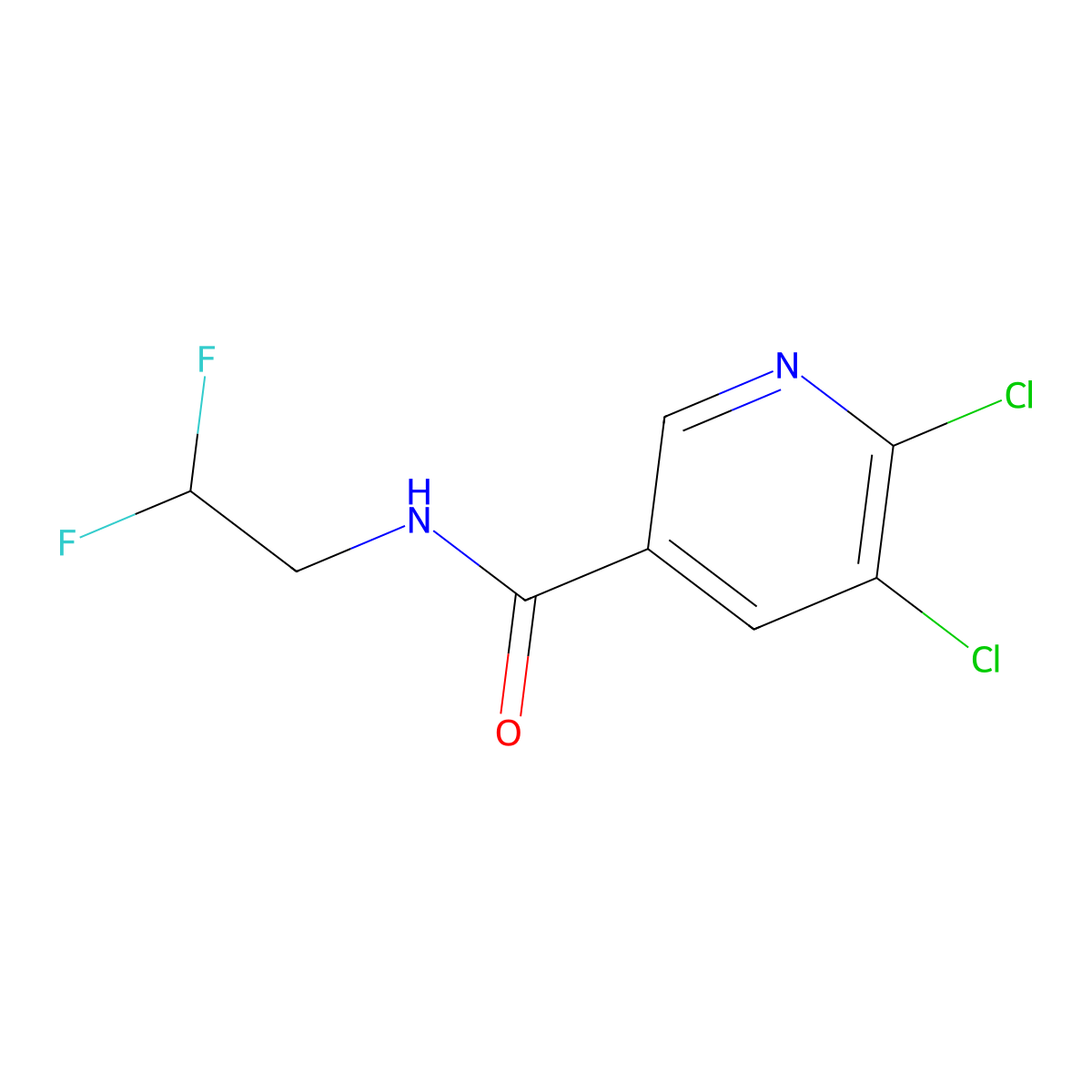 5,6-Dichloro-N-(2,2-difluoroethyl)nicotinamide molecular structure, CAS 1556533-77-7
