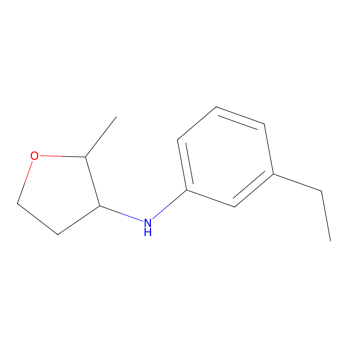 N-(3-Ethylphenyl)-2-methyloxolan-3-amine molecular structure, CAS 1556534-04-3