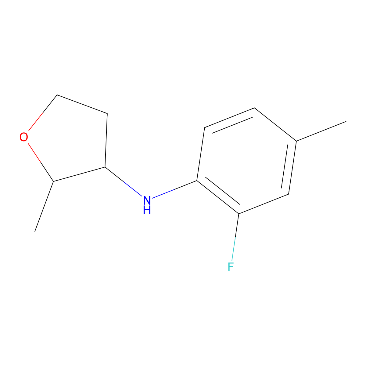 N-(2-Fluoro-4-methylphenyl)-2-methyloxolan-3-amine molecular structure, CAS 1556534-76-9