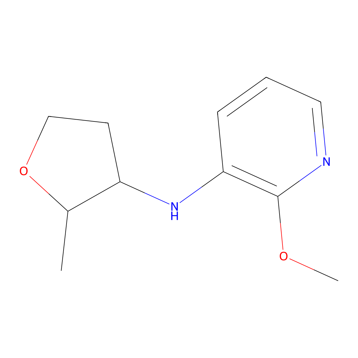 2-methoxy-N-(2-methyloxolan-3-yl)pyridin-3-amine molecular structure, CAS 1556538-39-6