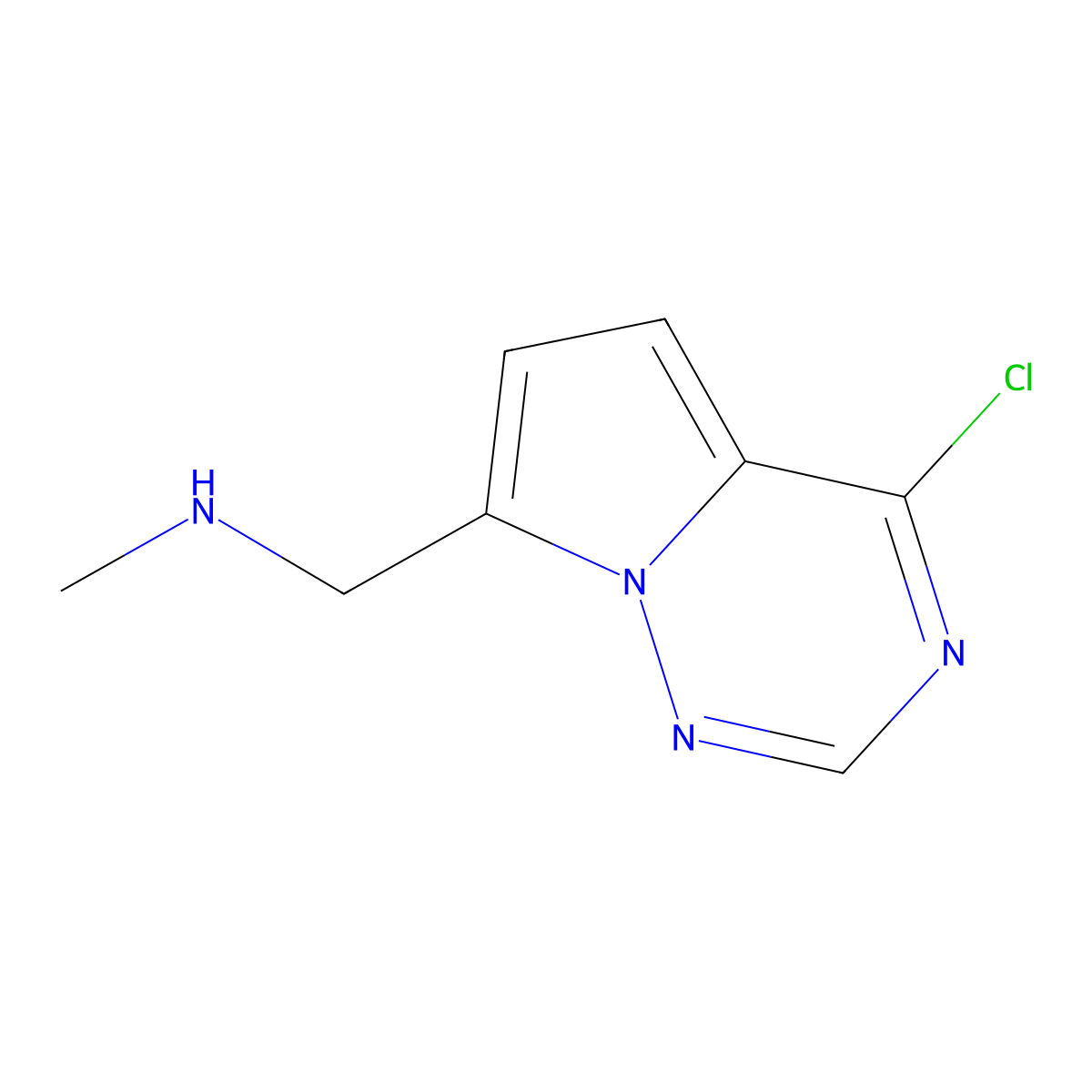({4-Chloropyrrolo[2,1-f][1,2,4]triazin-7-yl}methyl)(methyl)amine molecular structure, CAS 1556553-32-2