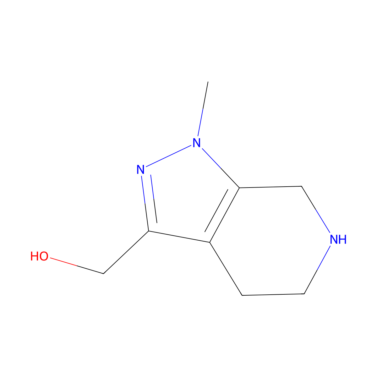 {1-Methyl-1h,4h,5h,6h,7h-pyrazolo[3,4-c]pyridin-3-yl}methanol molecular structure, CAS 1556553-98-0