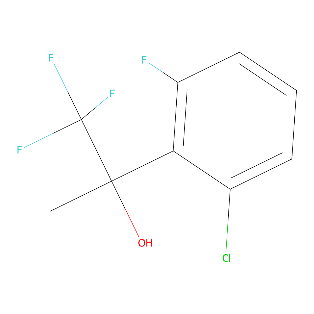 2-(2-Chloro-6-fluorophenyl)-1,1,1-trifluoropropan-2-ol molecular structure, CAS 1556557-23-3