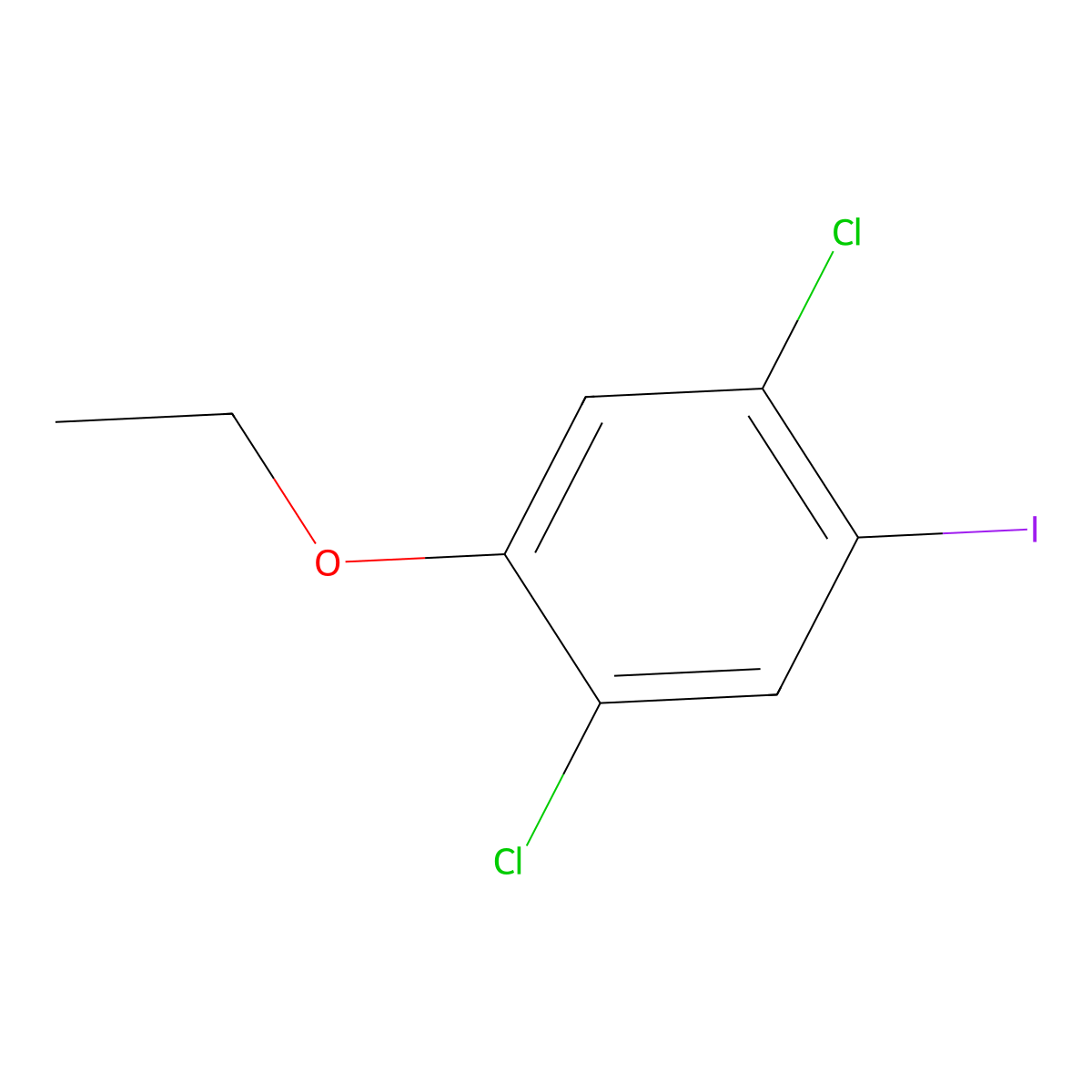 1,4-Dichloro-2-ethoxy-5-iodobenzene molecular structure, CAS 1556559-26-2
