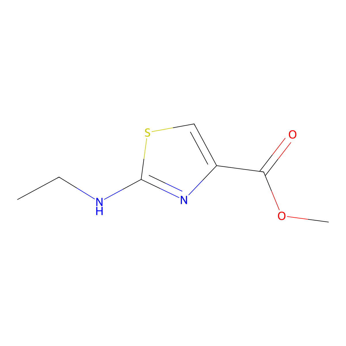Methyl 2-(ethylamino)-1,3-thiazole-4-carboxylate molecular structure, CAS 1556588-82-9
