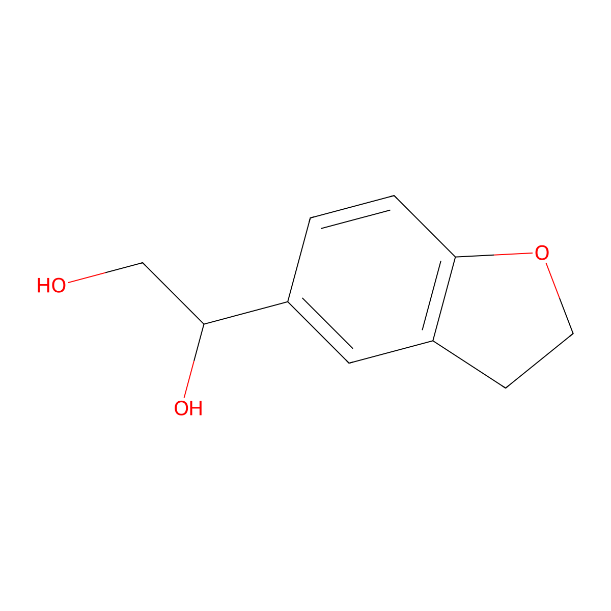 1-(2,3-Dihydro-1-benzofuran-5-yl)ethane-1,2-diol molecular structure, CAS 1556650-05-5