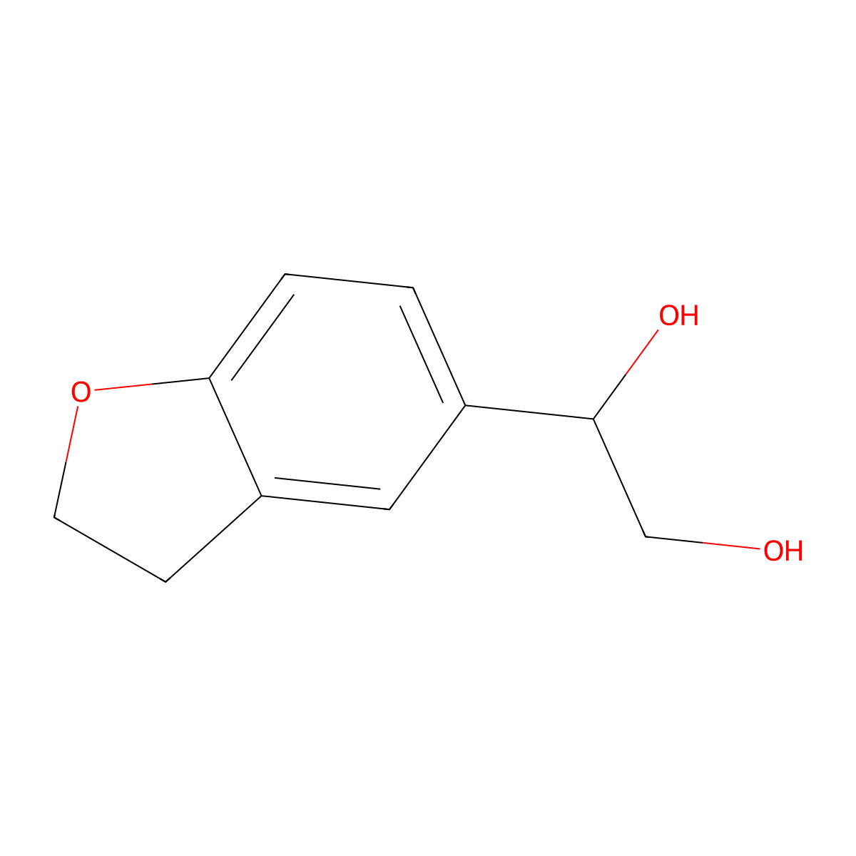 1-(2,3-Dihydro-1-benzofuran-5-yl)ethane-1,2-diol molecular structure, CAS 1556650-05-5