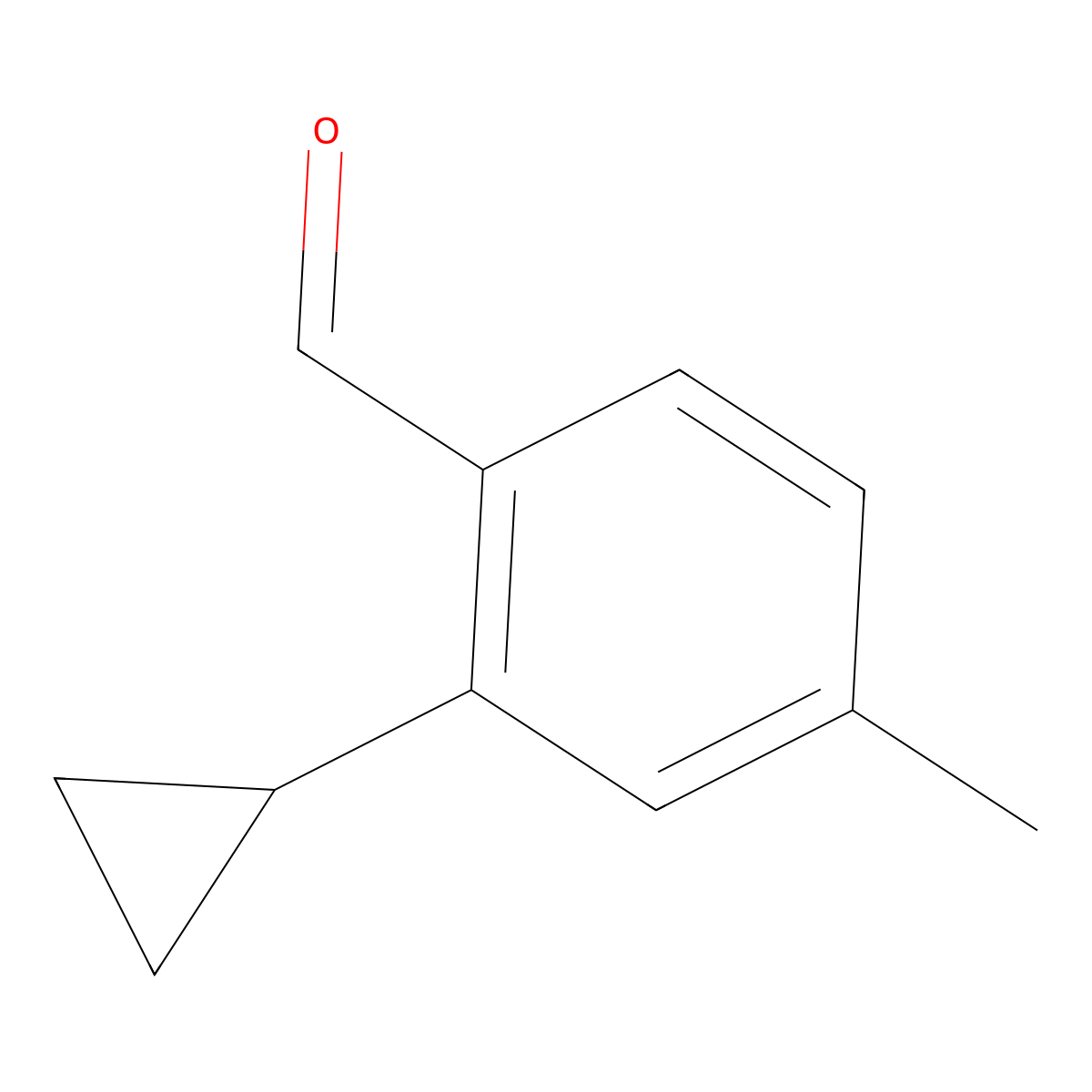 2-Cyclopropyl-4-methylbenzaldehyde molecular structure, CAS 1556659-62-1