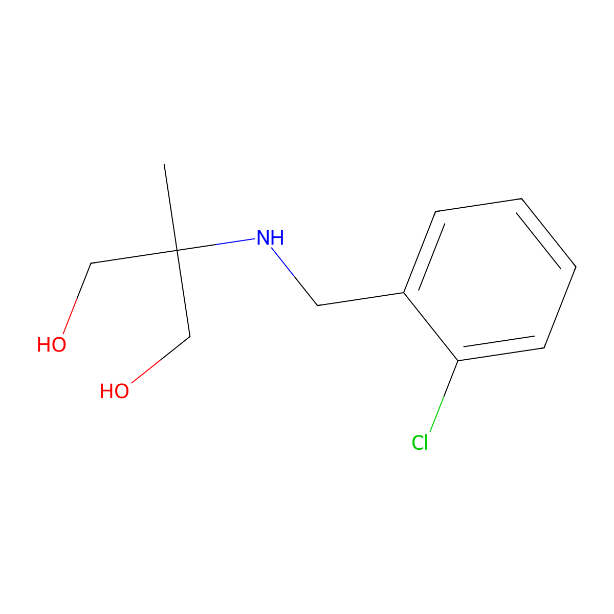 2-{[(2-Chlorophenyl)methyl]amino}-2-methylpropane-1,3-diol molecular structure, CAS 1556682-48-4