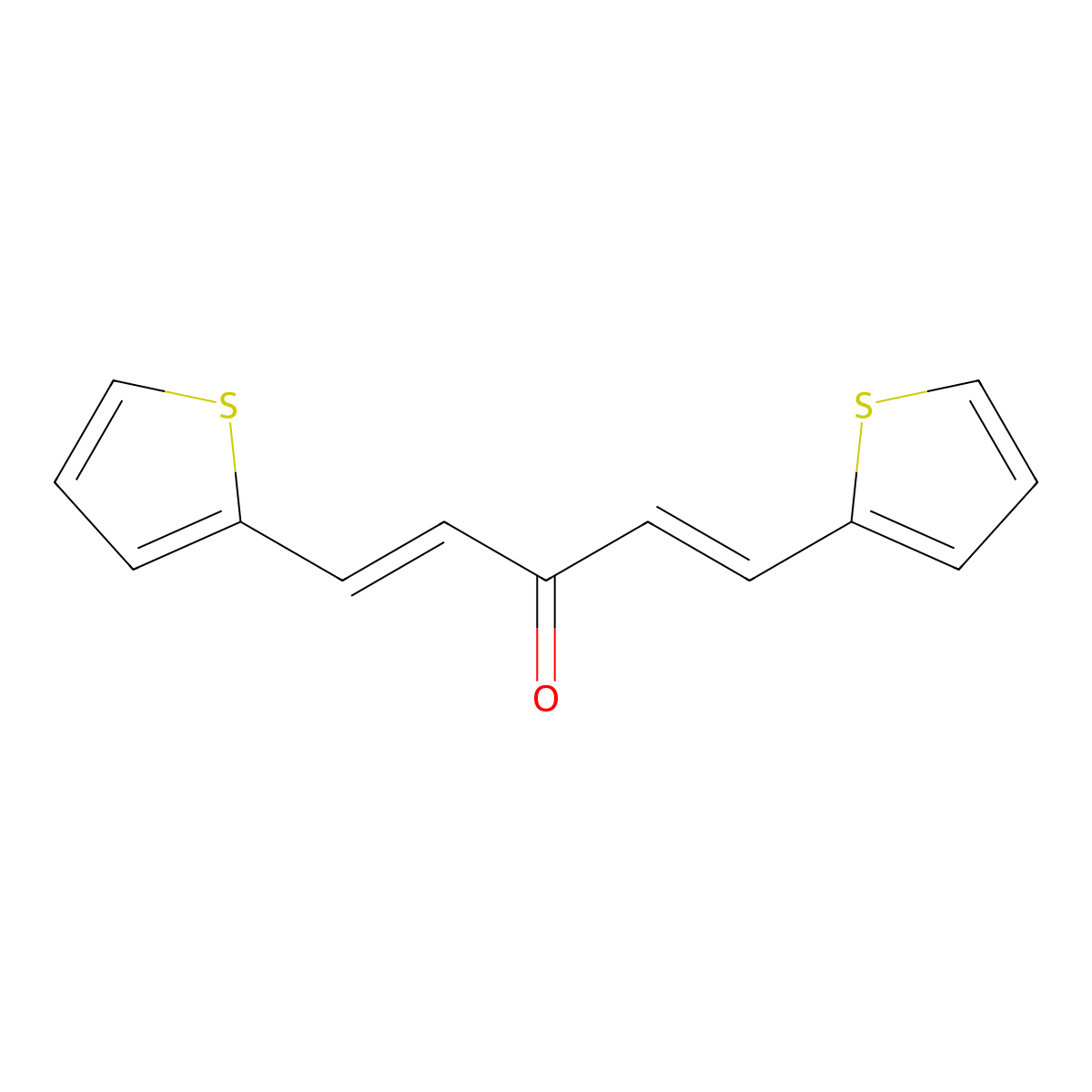 1,5-Bis-(2-thienyl)-1,4-pentadien-3-one molecular structure, CAS 155669-26-4