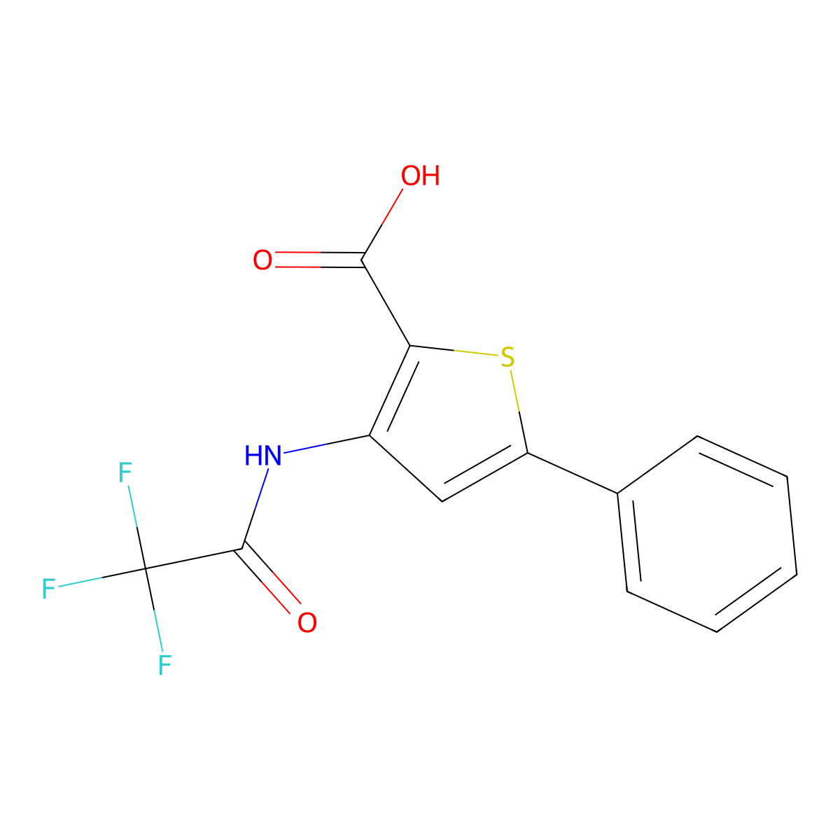 5-Phenyl-3-(trifluoroacetamido)thiophene-2-carboxylic acid molecular structure, CAS 1556693-39-0
