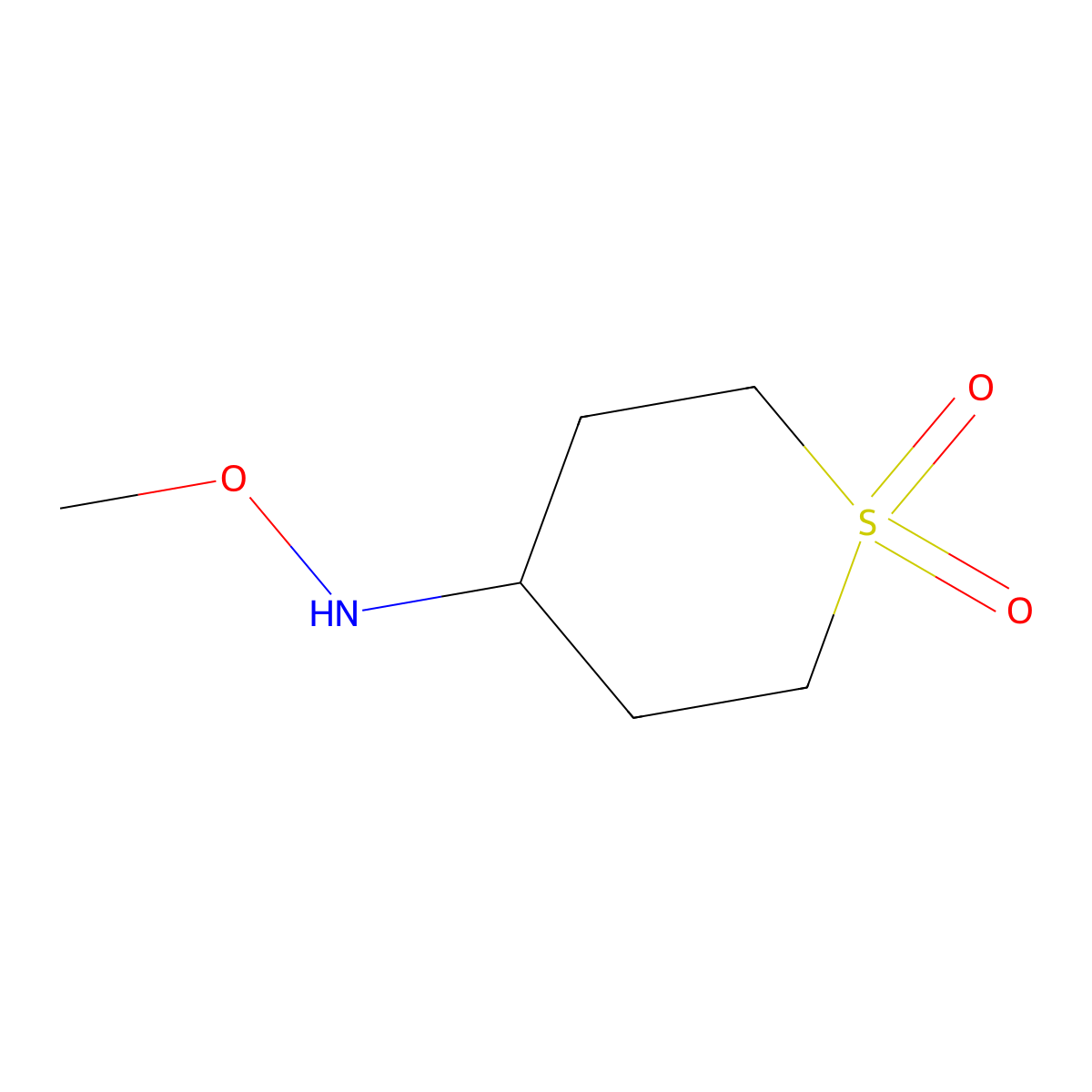 4-(Methoxyamino)-1lambda6-thiane-1,1-dione molecular structure, CAS 1556698-34-0