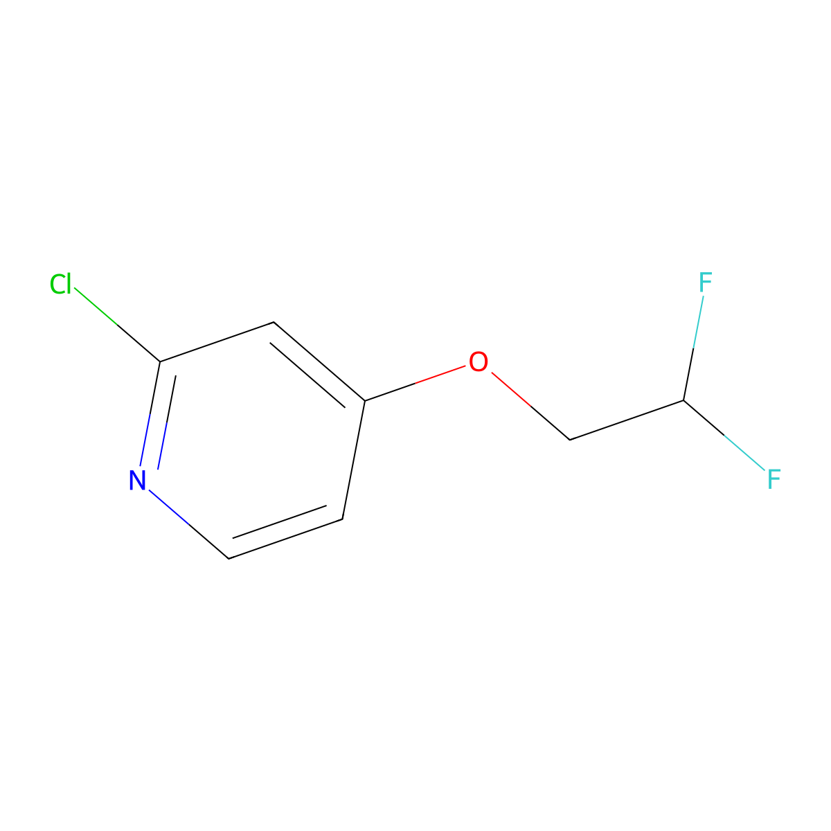 2-Chloro-4-(2,2-difluoroethoxy)pyridine molecular structure, CAS 1556698-90-8