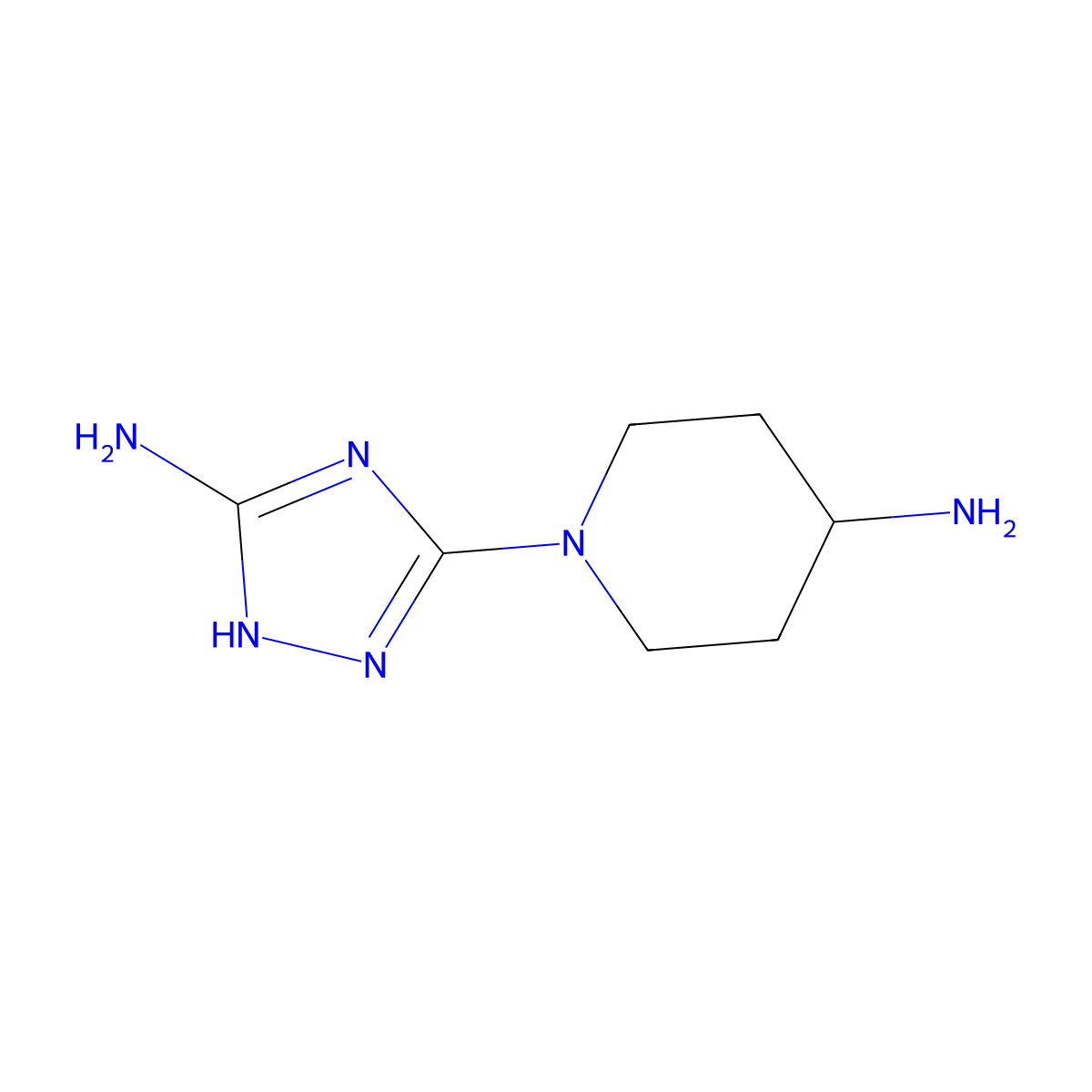 1-(5-Amino-1H-1,2,4-triazol-3-YL)piperidin-4-amine molecular structure, CAS 1556699-98-9