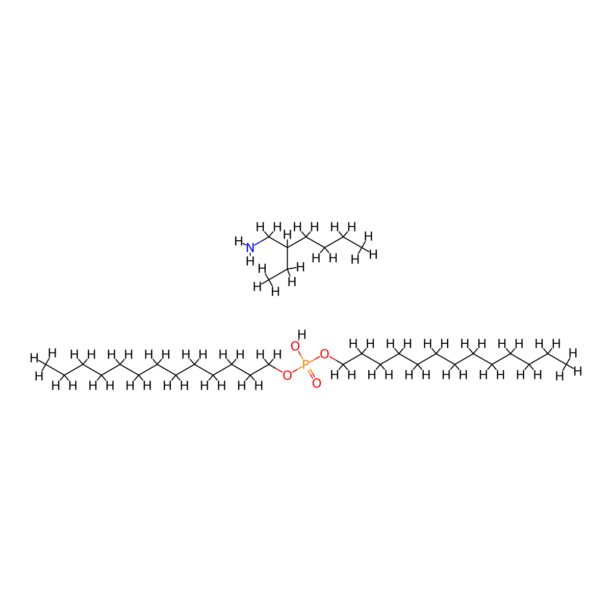 1-Tridecanol, 1,1'-(hydrogen phosphate), compd. with 2-ethyl-1-hexanamine (1:1) molecular structure, CAS 15567-28-9